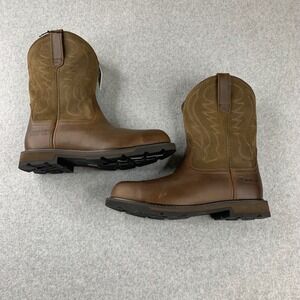 NEW Ariat Groundbreaker Steel Toe Boots 10.5 Brown Western  Pull On Leather FRM